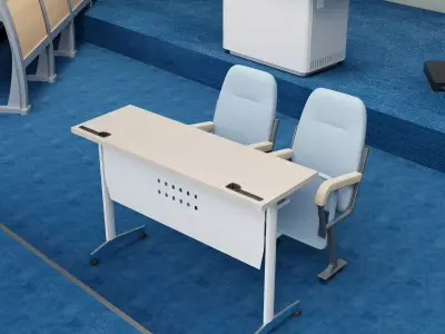 Modern Classroom Lecture Hall Interior PBR Game Ready Low-poly 3D model