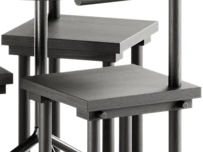 Still Cafe Table Round by Muuto and Sculptural Chair 3D model