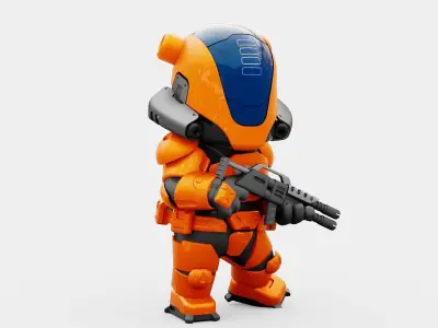 TOON  CYBER SOLDIER  RIGGED 3D model