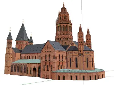 Architecture-Religion-God-Culture-Temple-044 church with spir... 3D model