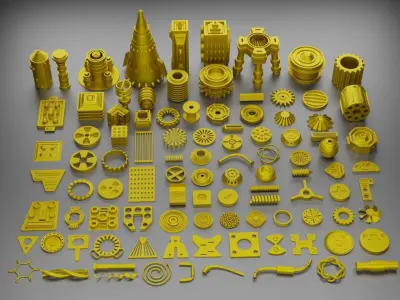 Sci-fi Hard Surface Kitbash 3D model