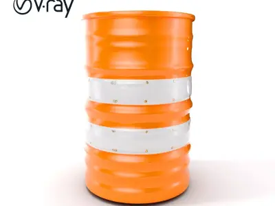 Orange Metal Barrel Model Pack for D Rendering and Gaming Low-poly 3D model