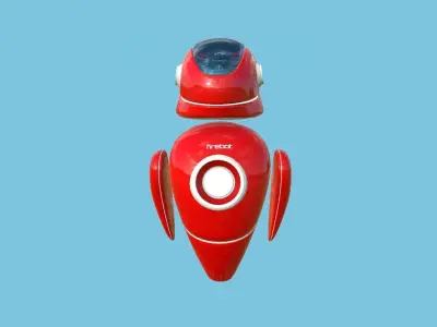 Flying Robot 09 Firebot Fire Fighter - Character SciFi Design Low-poly 3D model