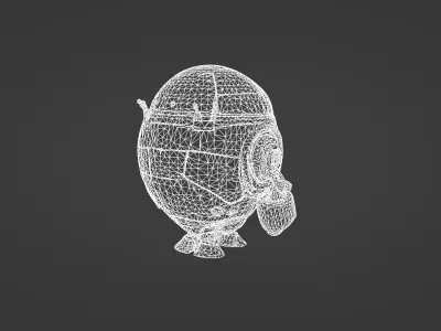 Colorful Round Buddy Bot 3D model