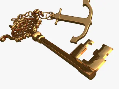 Gold Key 3D model buy