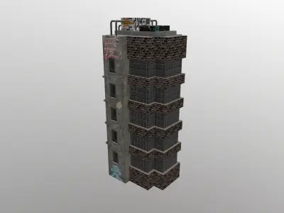 Cyberpunk City - Building 41 Low-poly 3D model