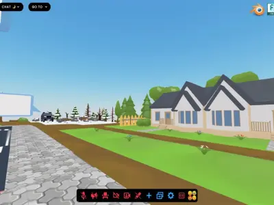 3D Metaverse FrameVR Environment Baked Low-poly 3D model