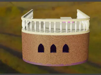 one side open house 3D model