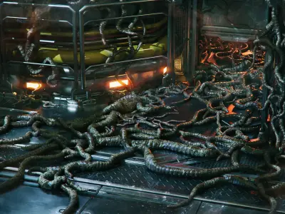 Alien Tendrils 22 Variants and Environment - 3D Asset Kit PBR Low-poly 3D model