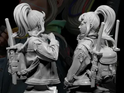 Kukii kuton figure with motorcycle 3D print model