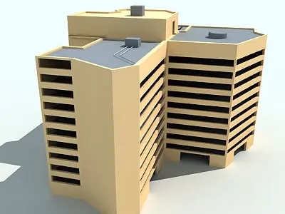  Yellow Complex Building 51 3D model