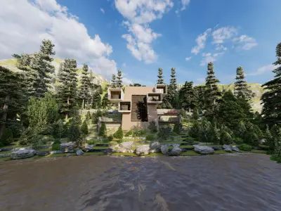 Villa-Casa Scene-Modern Villa 3D model get