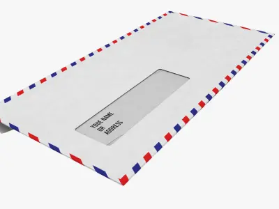 Air Mail Window Envelope Size DL Style BANKER 3D model