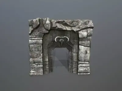 old gate Low-poly 3D model 4