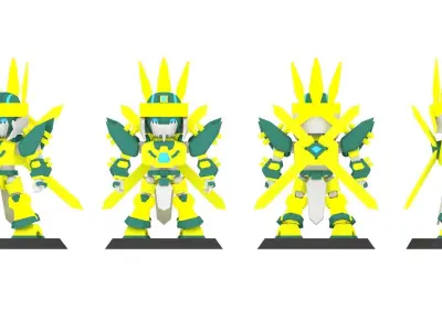 Super Mecha 6 - Dhays of Code Name 1C4YK Low-poly 3D model