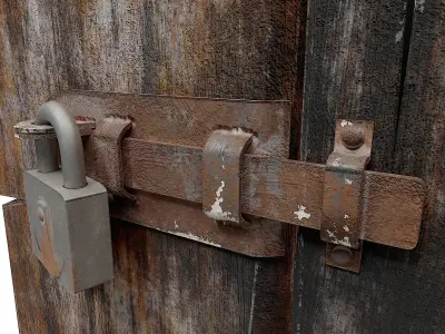 Old door latch   Low-poly 3D model
