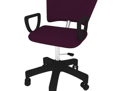 Office Chair Purple Low-poly 3D model