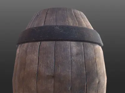 Medieval Barrel  Free low-poly 3D model