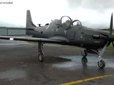  Unarmed Patrolling Turboprop Aircraft Rigged for Cinema 4D 