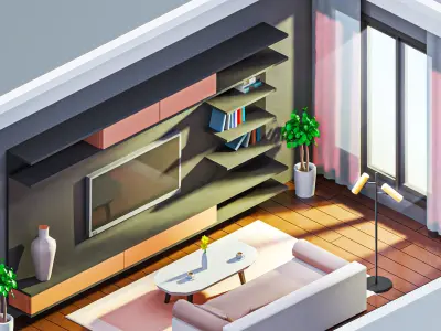 Room 18 Low-poly 3D model