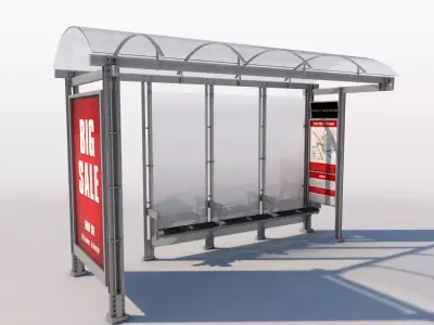 Urban Bus Shelter 3D model