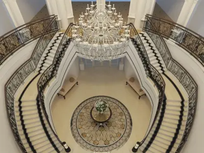 classic stairs entrance hall 3D model