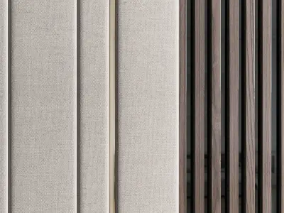 Panel sliding door with stripes 3D model