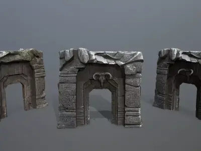 old gate Low-poly 3D model order