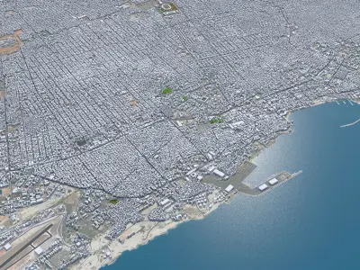 Mogadishu Somalia 35km Low-poly 3D model