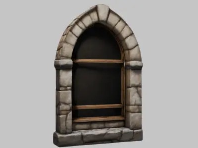 Medieval Stone Window Low-poly 3D model