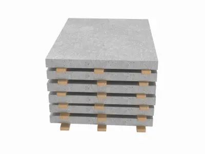 Concrete Panels On Wood Planks 3D model