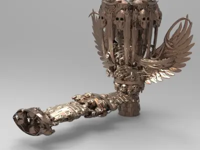 Secret cult scull pillar necro city pillar  3D model