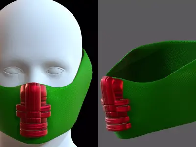 Gas mask helmet 3d model scifi Low-poly  Low-poly 3D model 202