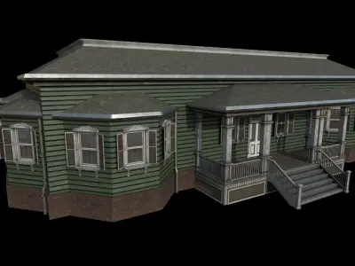 Horror House  and  Furniture Pack Low-poly 3D model