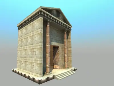Tample - Low poly egyptian temple Low-poly 3D model