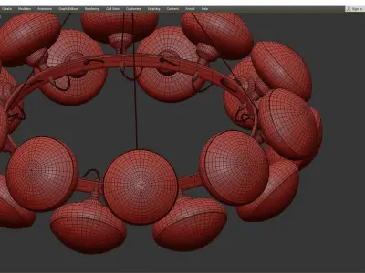 Chandelier Round Bulb Low-poly 3D model
