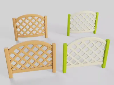 Cartoon Fence 14 3D model