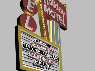 Motel Sign 3D model