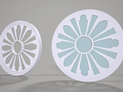 Highpoly Circular Gothic Window Type2 3D model