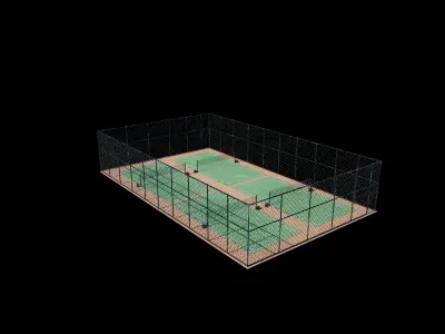 Outdoor Badminton Court 3D model