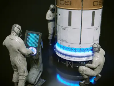 Sci Fi Lab Main Deck Low-poly 3D model