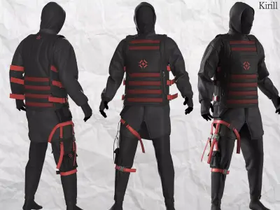 Sci fi Outfit Male Marvelous designer Clo3d OBJ mtl FBX ZPRJ 3D model