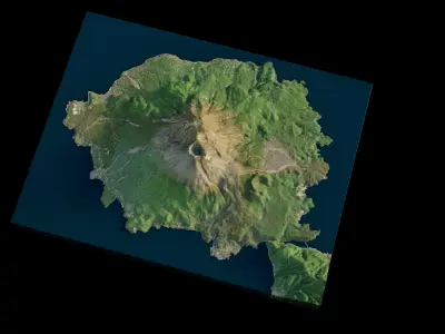 Sakurajima Stratovolcano 3d model terrain  3D model