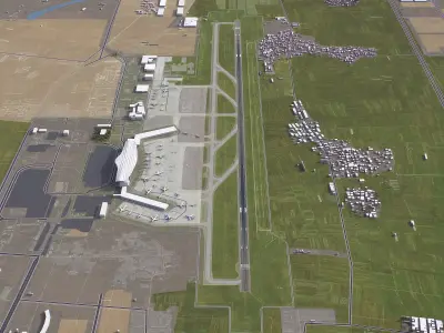 Jinan - Airport - TNA Low-poly 3D model