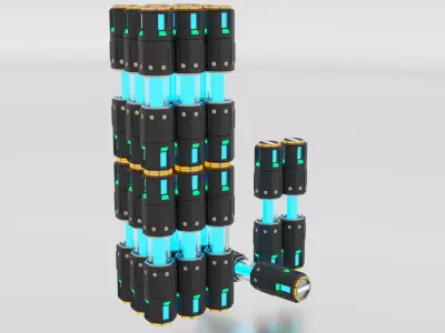 Sci-fi Battery Low-poly 3D model