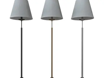 Hotel floor lamp 01008-1 black - antique bronze - chrome 3D model