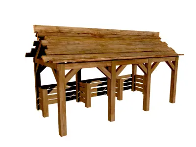 Horse Stable Game Ready Low-poly 3D model