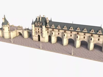 Chateau de Chenonceau Castle 3D model