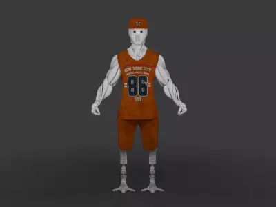 Athletic Robo Player Stylized Sports Android Character Low-poly 3D model