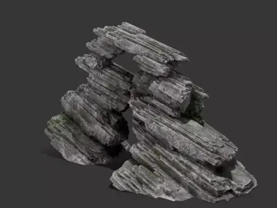 Cliff Rock with Multiple Textures Low-poly 3D model